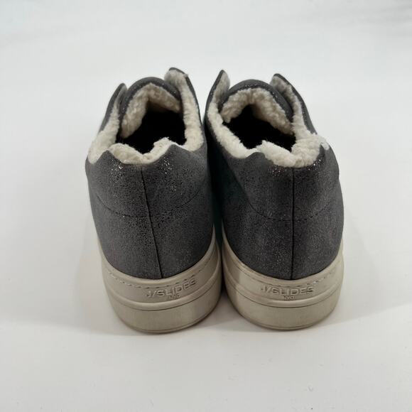 J/Slides Women's Nada Lifestyle Faux Fur Gray Slip On comfort Shoes size 8.5 - Picture 9 of 10